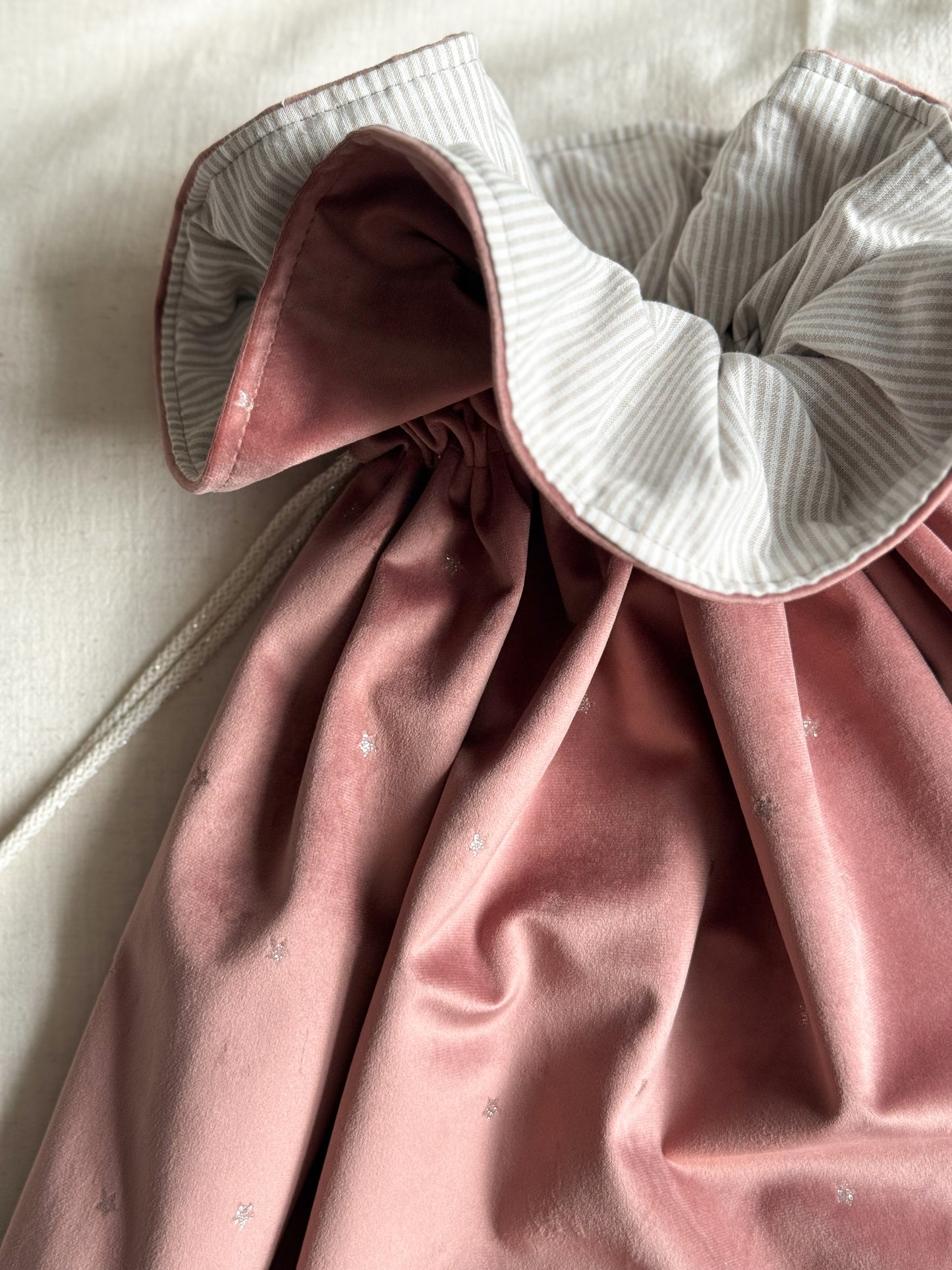 Étoile Christmas Sack - Old Rose Stardust / Stripe