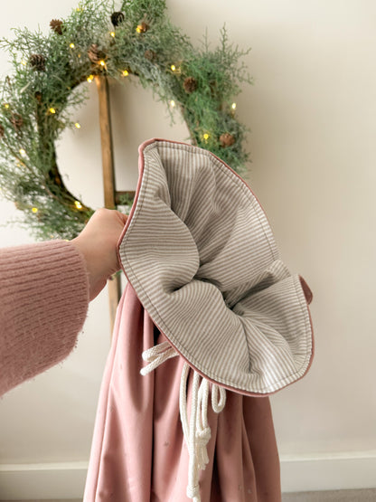 Étoile Christmas Sack - Old Rose Stardust / Stripe