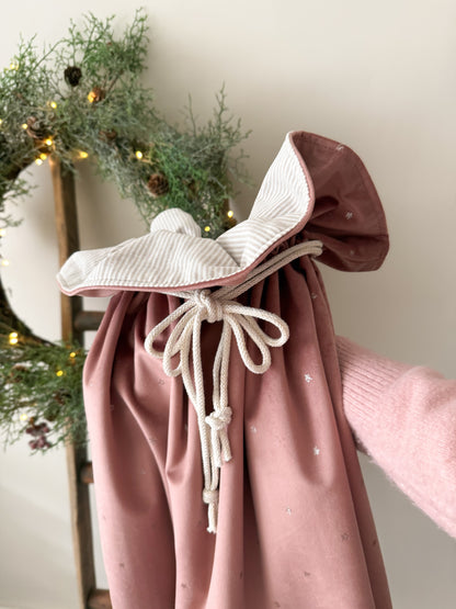 Étoile Christmas Sack - Old Rose Stardust / Stripe
