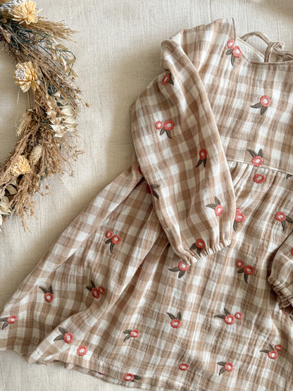 Ottilie Dress - Gingham Embroidery