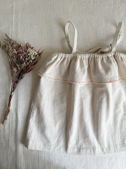Thea Top - Vanilla / Contrast Stitch