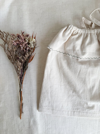 Thea Top - Vanilla / Contrast Stitch